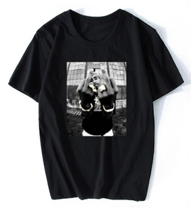Tupac Middle Fingers Up T-Shirt - Vintage Rap Wear