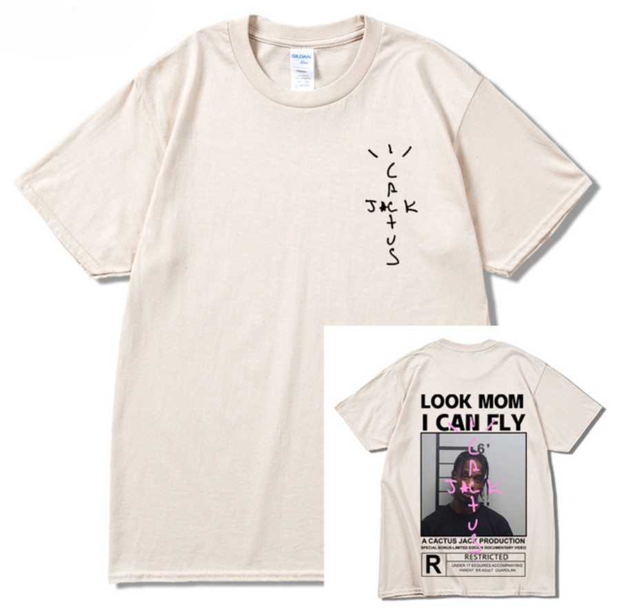 Travis Scott ''Look Mom I Can Fly'' Mugshot T-Shirt – Vintage Rap Wear
