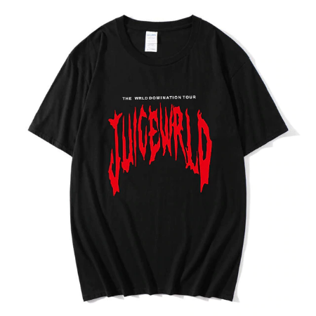 Juice Wrld World Domination Tour T-Shirt Black - Vintage Rap Wear