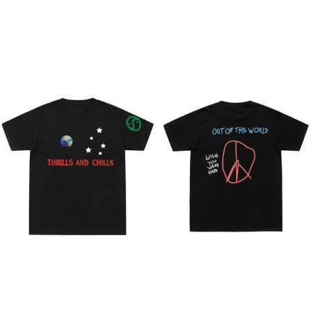 Travis Scott Thrills Chills T Shirt Vintage Rap Wear