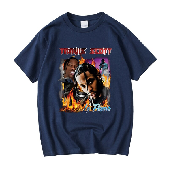 Travis Scott ''La Flame'' Vintage Look T-Shirt - Vintage Rap Wear