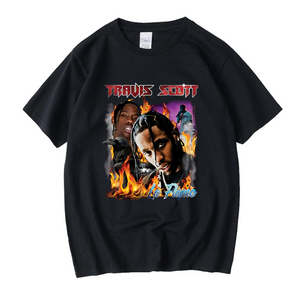 Travis Scott ''La Flame'' Vintage Look T-Shirt - Vintage Rap Wear
