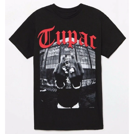 Tupac ''Middle Fingers Up'' Vintage Look Tee